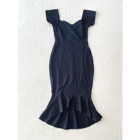 NWOT Lulus How Much I Care Midnight Blue Off-the-Shoulder Midi Dress XLarge - Picture 2 of 6
